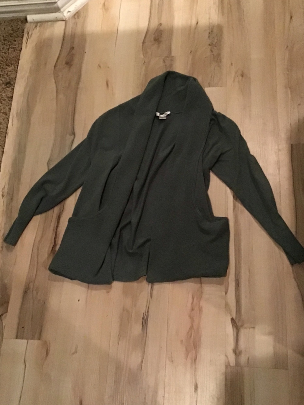 Christopher & Banks Olive Green Open Front Cardigan